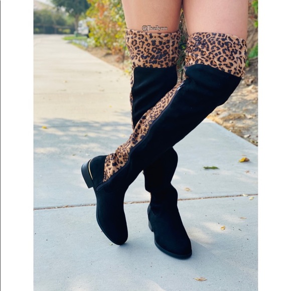 Two toned leopard otk boot - Picture 1 of 6